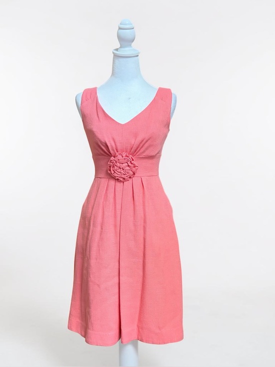 Lilly Pulitzer Dresses & Skirts - Lilly Pulitzer Parker Rosette Linen Blend Dress Coral Pink Size 0 Preppy